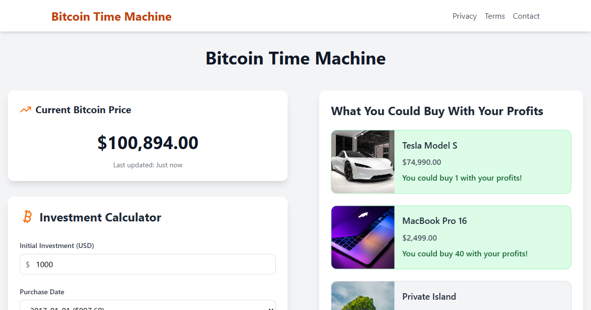 Bitcoin Time Machine