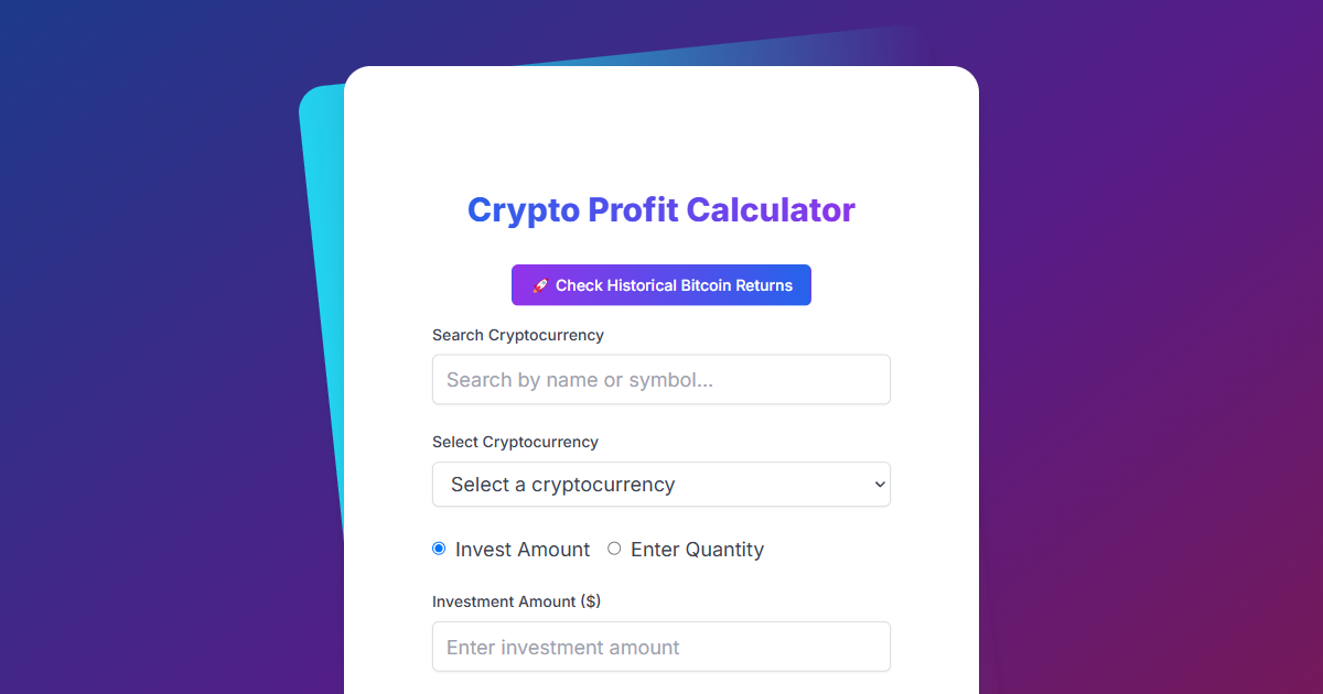 Live Crypto Profit Calculator