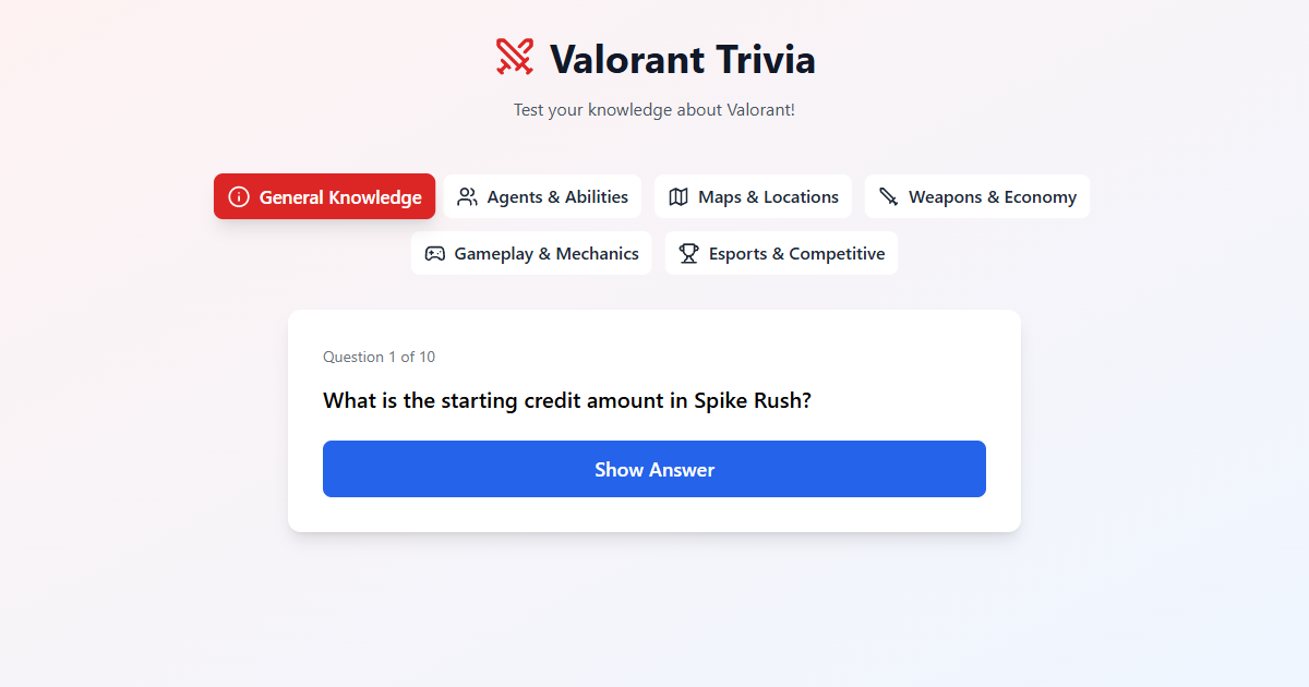 Valorant Trivia