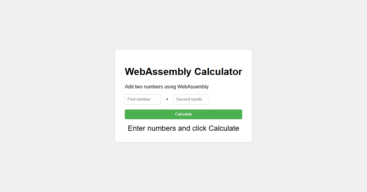 WebAssembly Addition